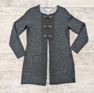 Ellen Tracy Women's Wool Blend Charcoal Grey Dress Cardigan Size Small